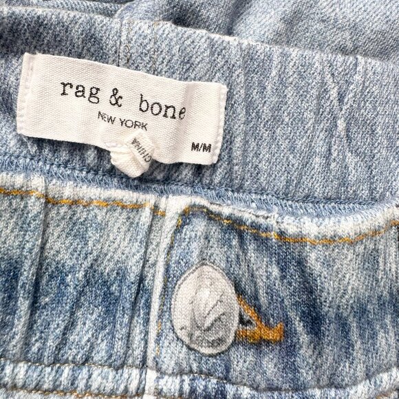 Rag & Bone Miramar Cotton Terry Walking Shorts Kacy Light Wash Denim Blue Medium - Picture 7 of 11